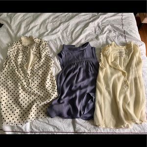 Lot of three J Crew 100% Silk Tank Top size 00